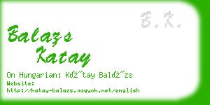 balazs katay business card